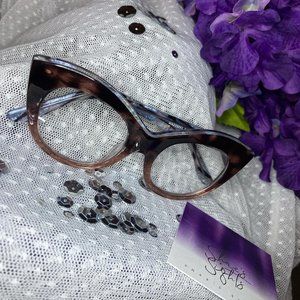 Cateye Brown/Silver Glasses